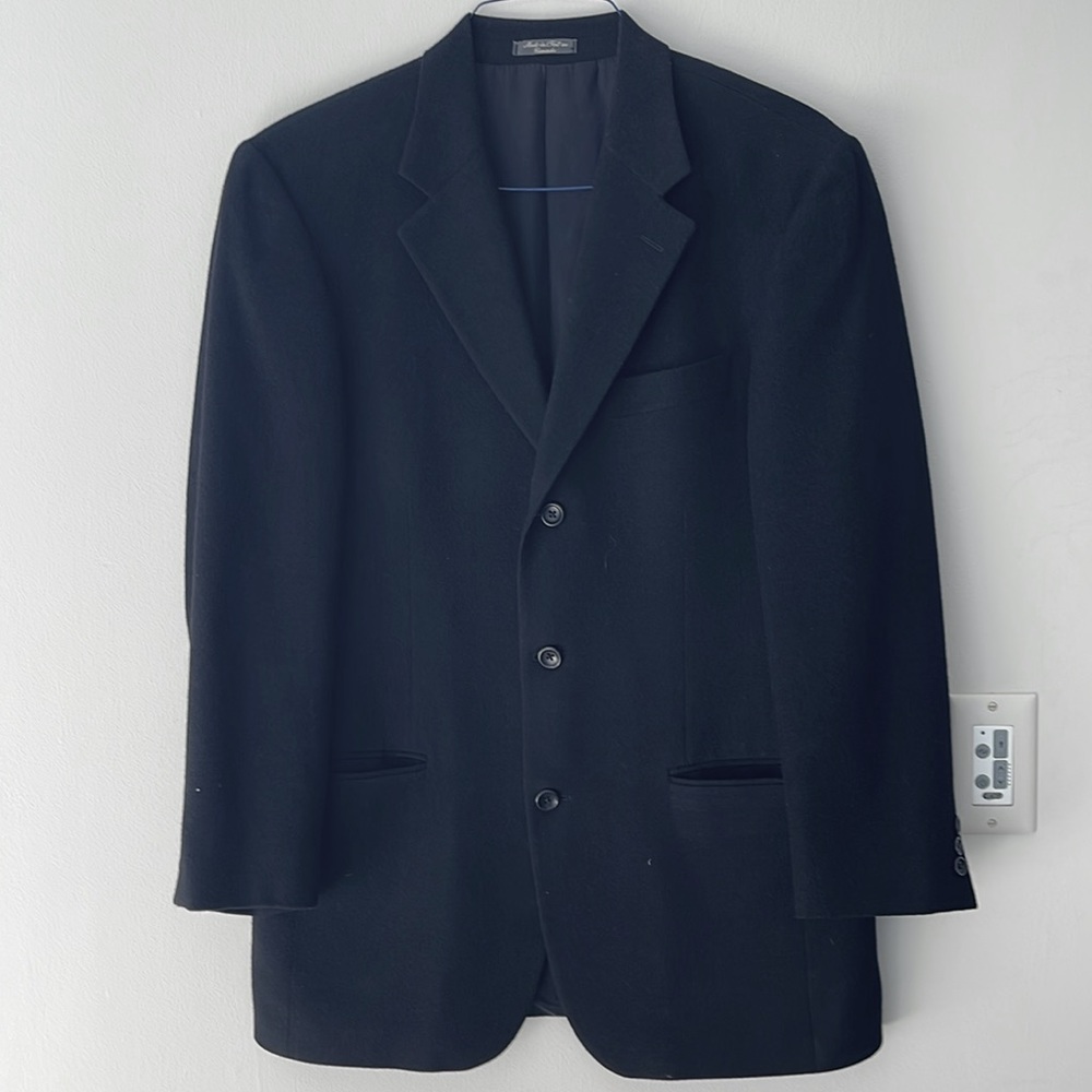 Loro Piana 100% Camelhair Men’s Suit Sport Coat Black Sz 40 Classic Minimali